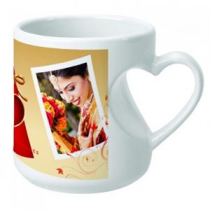 Customized Heart Handle white Coffee Mug
