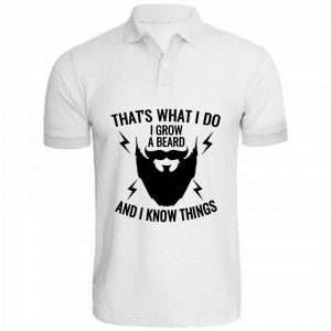 Customized Polo Neck White collar white T-Shirt